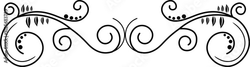 Black Swirl Line Art Ornament