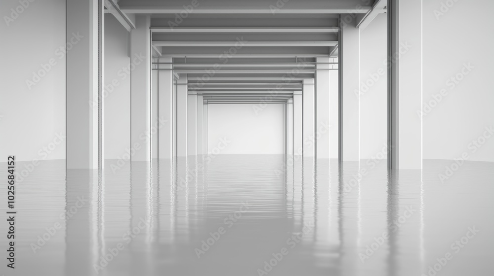 Fototapeta premium Advancements in Flood Disaster Recovery Infrastructure: Next-Gen Systems in Black and White