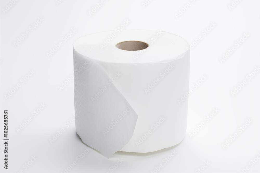 white toilet paper,A perfectly unrolled tissue roll, soft textures visible, with subtle shadows falling on a clean white background.
white toilet paper,A perfectly unrolled tissue roll, soft textures visible, with subtle shadows falling on a clean white background.