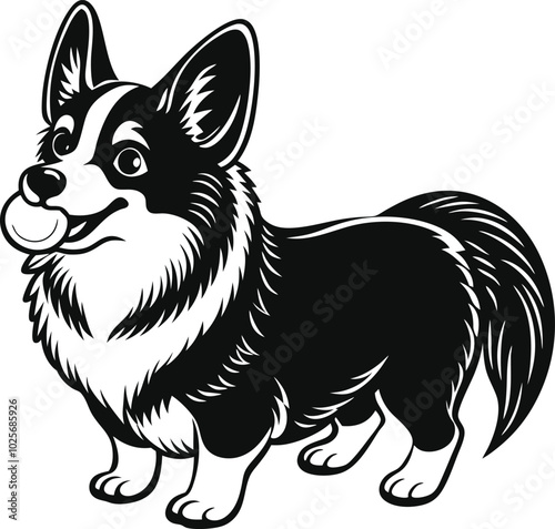 Pembroke Welsh corgi dog silhouette vector design