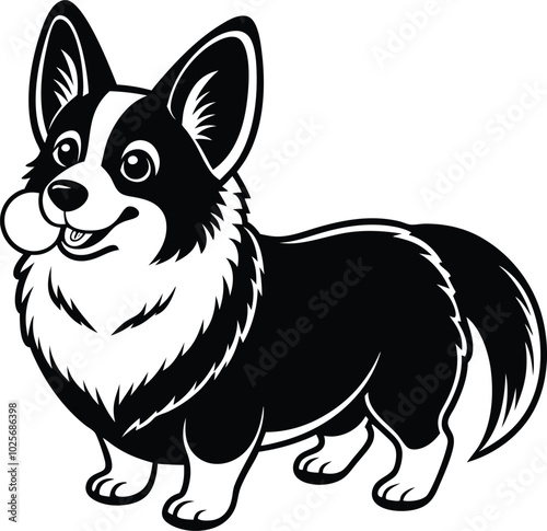 Pembroke Welsh corgi dog silhouette vector design