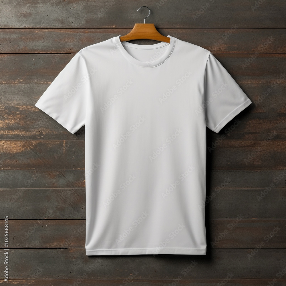 White T-Shirt Mockup with Sunglasses and Green Leaves   Background