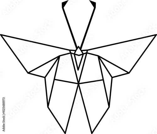 Butterfly Origami Paper Outline