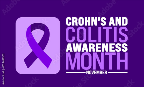 Crohn's and Colitis Awareness Month background or banner design template is observed every year in November. Holiday concept. Template for card, poster, placard, template.