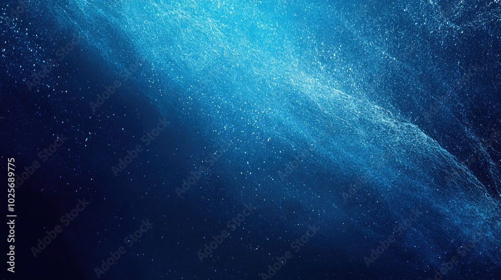 Fototapeta premium A glowing blue gradient transitions smoothly across a grainy, textured surface, creating a futuristic vibe on a dark, noisy background,