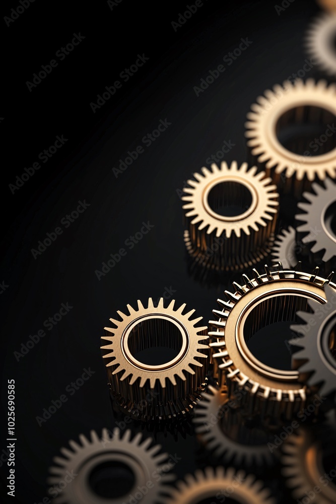 A dynamic image of golden gears interlocking as they turn, capturing the essence of time in motion. The dark, textured background includes ample copy space for additional elements. A dynamic image of golden gears interlocking as they turn, capturing the essence of time in motion. The dark, textured background includes ample copy space for additional elements.