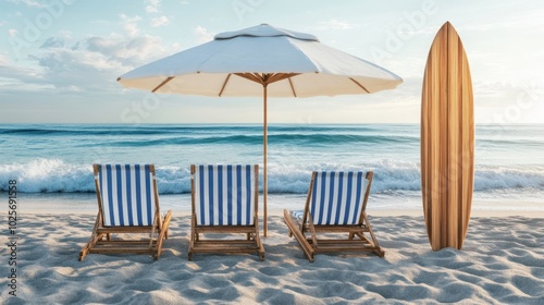 The Beach Chairs with Umbrella