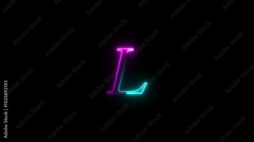 Neon Alphabet Letter Animation. Neon Alphabet Letter Animation.