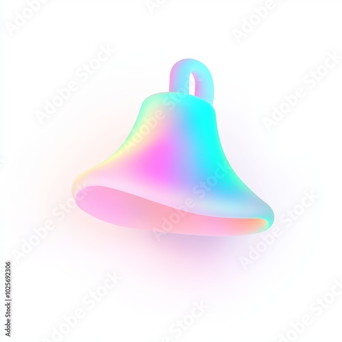 A colorful, glowing bell design against a white background showcasing vibrant hues in a creative and modern style