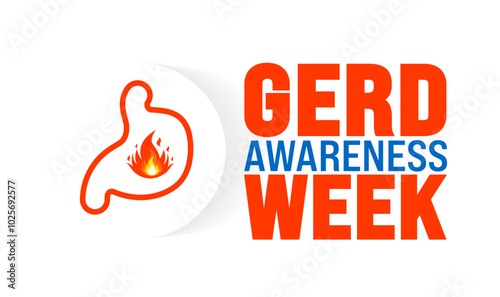 GERD Awareness Week background or banner design template is observed every year in November. Holiday concept. Template for card, poster, placard, template.