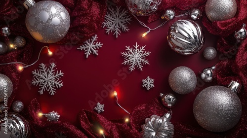 Wallpaper Mural The Silver Christmas Ornament Collection Torontodigital.ca