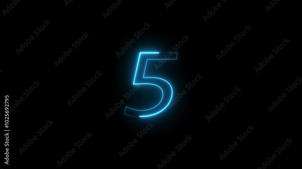 Neon Countdown Number. Neon Countdown Number.