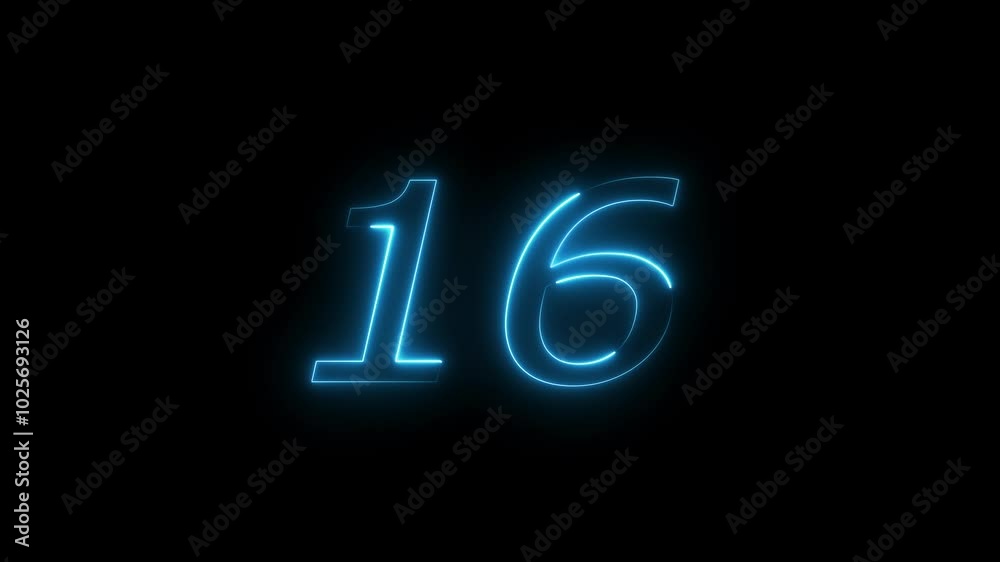 Neon Countdown Number. Neon Countdown Number.