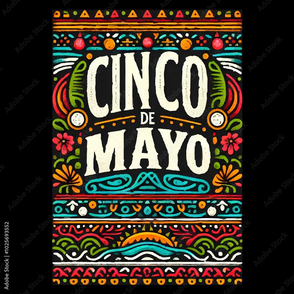 A vibrant and festive Cinco De Mayo T-shirt Design A vibrant and festive Cinco De Mayo T-shirt Design