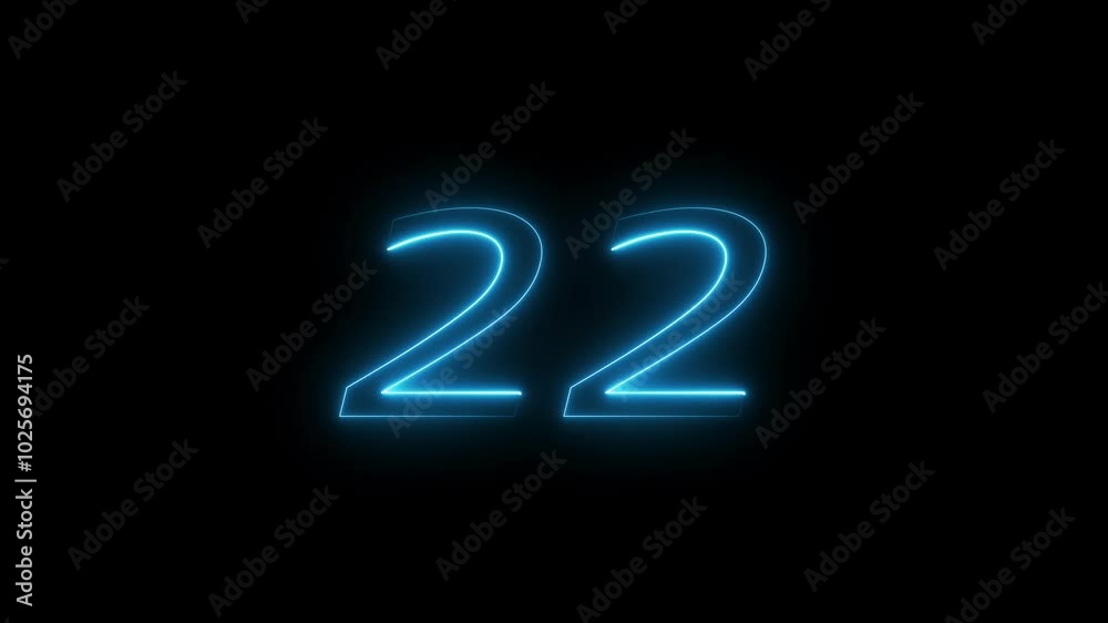 Neon Countdown Number. Neon Countdown Number.
