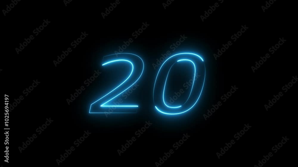 Neon Countdown Number. Neon Countdown Number.