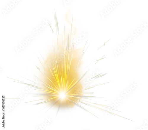 Yellow sparkling light effects 