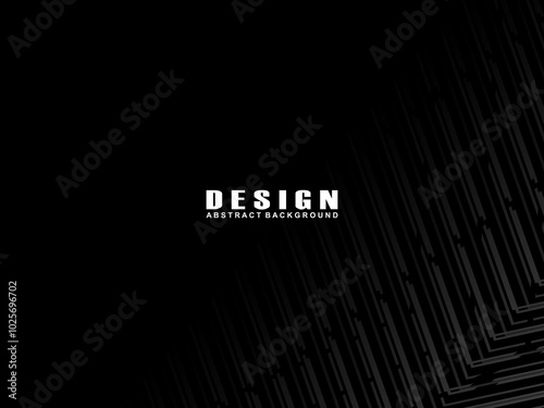 Black background with shiny diagonal stripes wallpaper. Modern wallpaper with black gradient stripes.