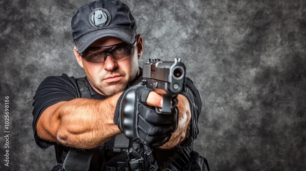 Elite Bodyguard in Tactical Helmet on High-Stakes Security Operation, Ready and Alert | Photo Realistic High Resolution Image Elite Bodyguard in Tactical Helmet on High-Stakes Security Operation, Ready and Alert | Photo Realistic High Resolution Image