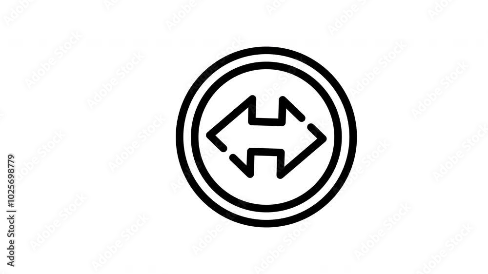 Animated circle with black outline, yellow arc, left and right arrows. Suitable for design elements, tech concepts, or directional signage graphics.
Animated circle with black outline, yellow arc, left and right arrows. Suitable for design elements, tech concepts, or directional signage graphics.