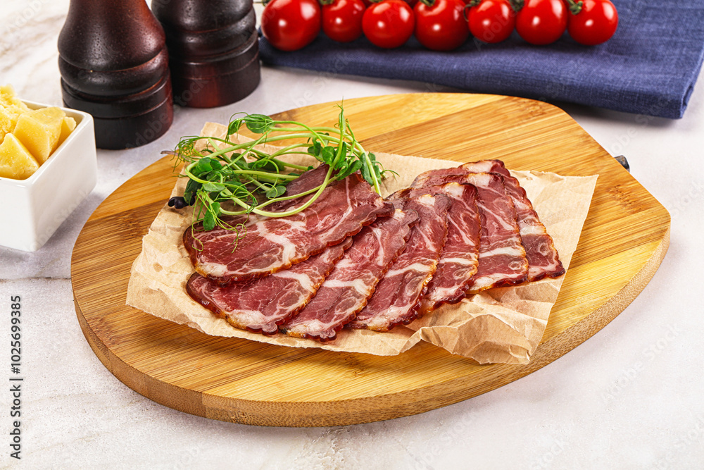 Italian pork sausage - prosciutto crudo Italian pork sausage - prosciutto crudo