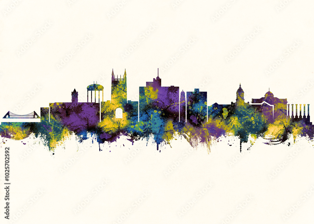 Fototapeta premium Columbia City Skyline. Cityscape Skyscraper Buildings Landscape City Background Modern Art Architecture Downtown Abstract Landmarks Travel Business Building View Corporate