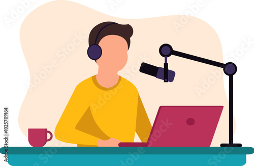 Man Podcast Illustration