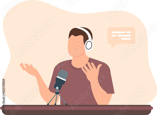 Man Podcast Illustration