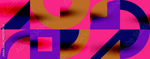Neo memphis geometric pattern with circles, squares. Pop art abstract background for covers, banners, flyers and posters and other templates
