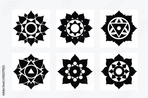 Beautiful Mandala Art Vector Illustration Design Image Set
