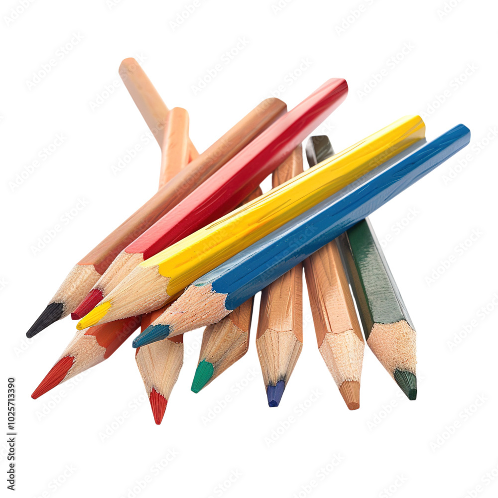 Fototapeta premium color pencils isolated on white background
