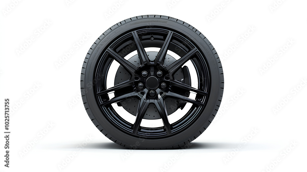 Wheels, tires and discs , Car tire isolated on white background