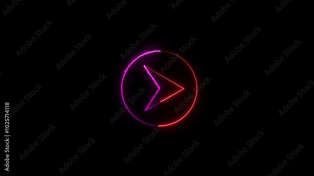 Animation of glowing neon Selection tool icon Animation of glowing neon Selection tool icon