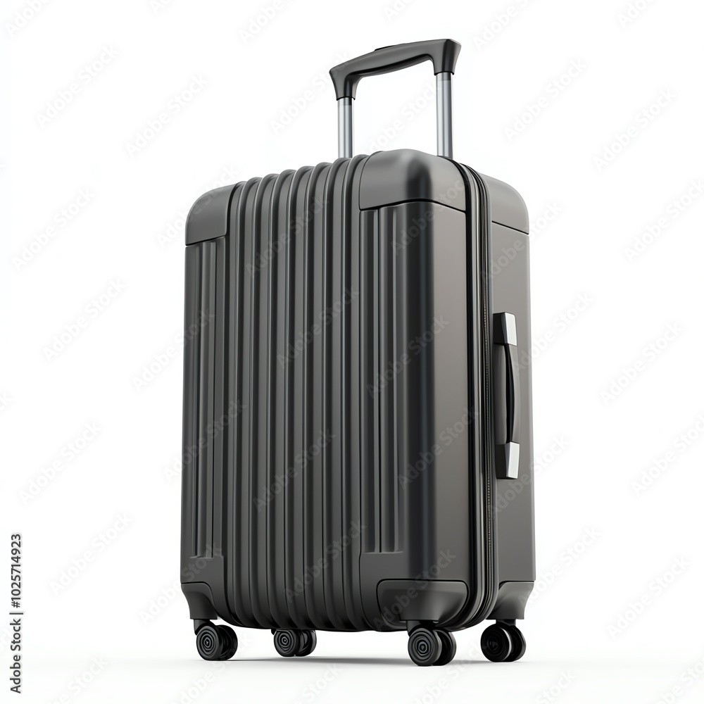 Sleek travel suitcase with modern design, on white isolated background. Sleek travel suitcase with modern design, on white isolated background.