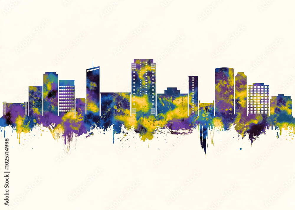 Fototapeta premium Gurgaon City Skyline. Cityscape Skyscraper Buildings Landscape City Background Modern Art Architecture Downtown Abstract Landmarks Travel Business Building View Corporate