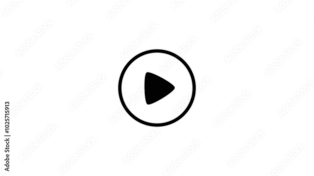 play button icon animation black background. play button icon animation black background.
