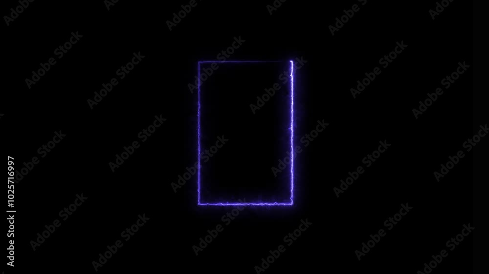 Animated glowing rectangle neon frame background,