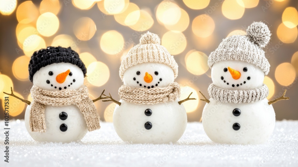 Charming Snowmen on a Sparkling Winter Evening