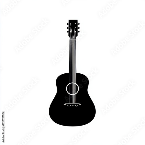 guitar silhouette in black and white 