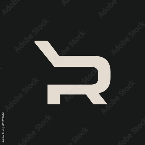 Simple Letter R logo with sofa shape