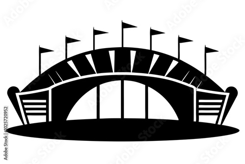 Sports Stadium vector | vector silhouette illustration on white background