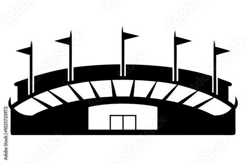 Sports Stadium vector | vector silhouette illustration on white background