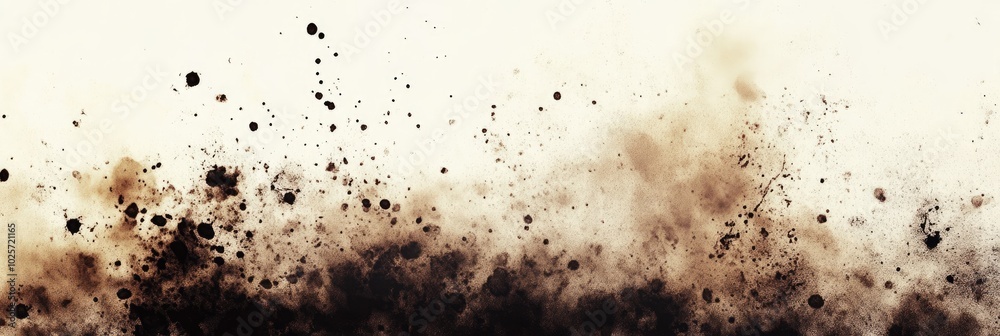 Ink stain texture with natural bleed effects, showing rich, dark spots against light background Ink stain texture with natural bleed effects, showing rich, dark spots against light background