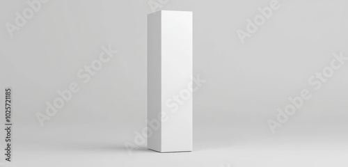 3D model of a white, narrow box, designed for bottles or similar items.