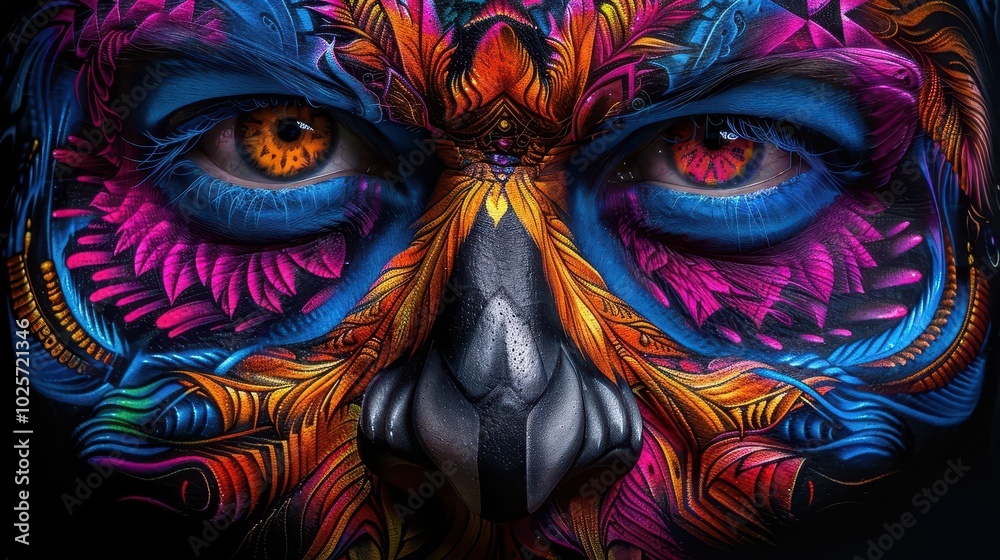 Naklejka premium Urban Art Festivals, vibrant colors, dynamic scenes, street setting, photography