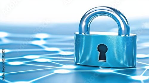 Wallpaper Mural Digital Security Concept with a Lock and Network Background Torontodigital.ca