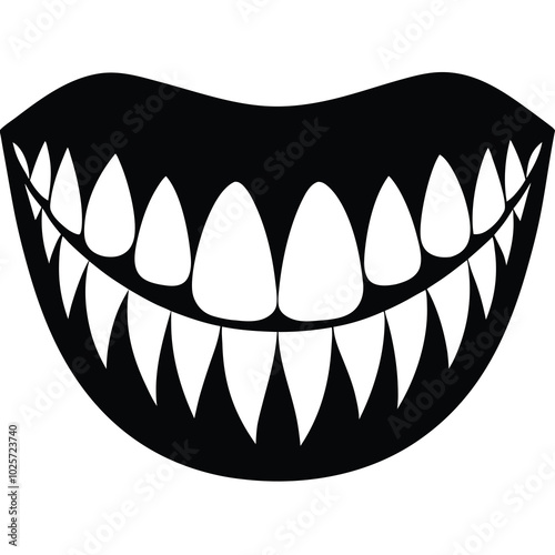 Teeth Silhouette Vector Art Illustration Design for Medical and Health | Dental Care Graphic