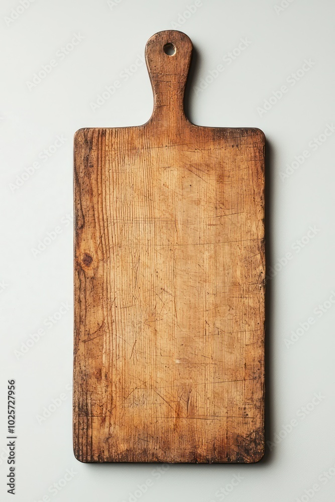 Fototapeta premium Message display board in simplistic wood, high-resolution, on a neutral background.