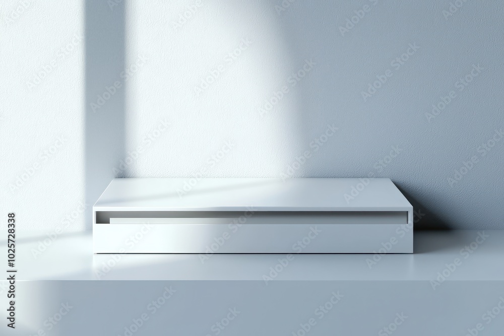 3D rendering showcases a white box with a sliding mechanism, perfect for elegant product packaging. 3D rendering showcases a white box with a sliding mechanism, perfect for elegant product packaging.