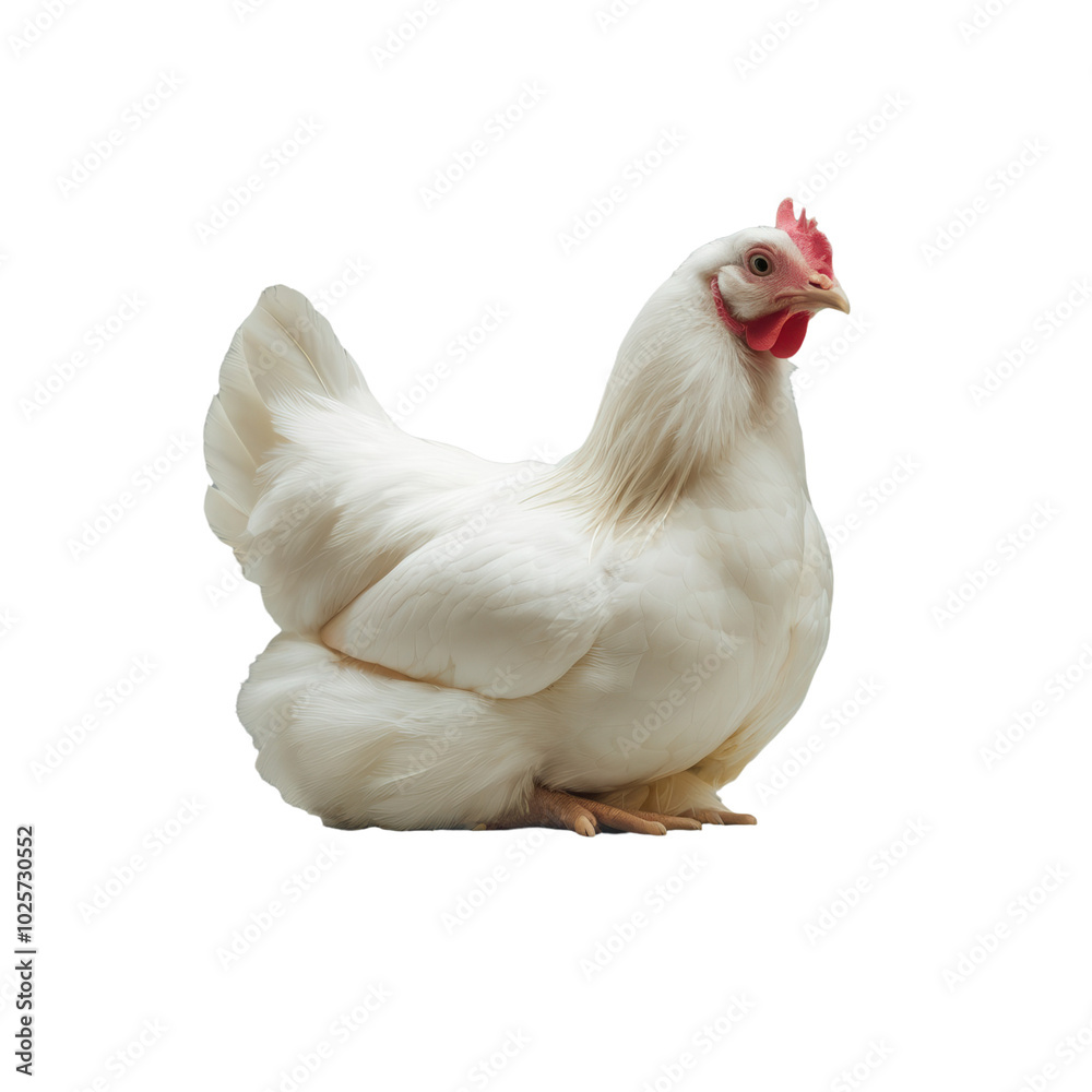 Fototapeta premium a pristine white chicken is isolated on white background.